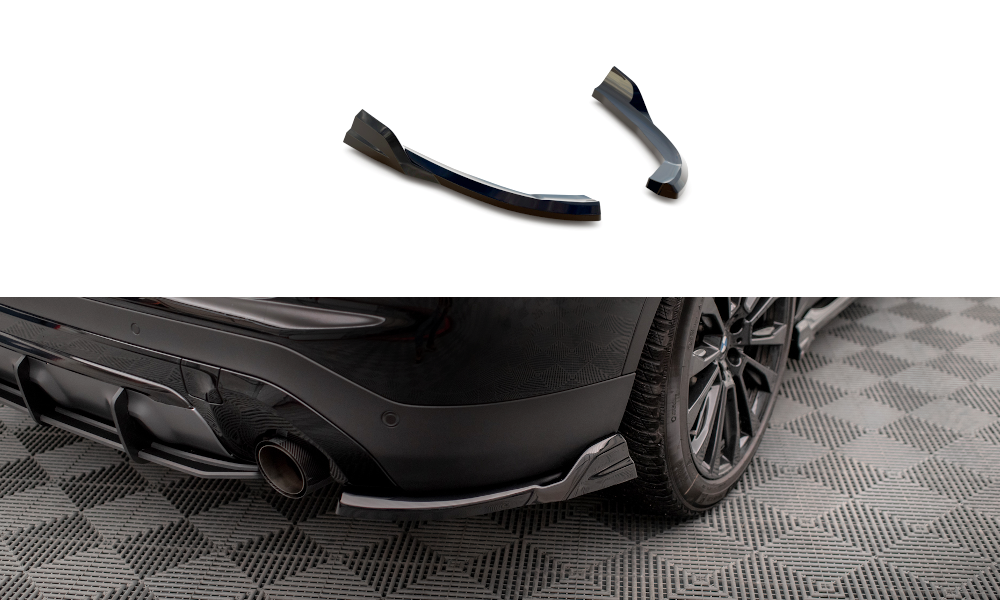 Maxton Design Heck Ansatz Flaps Diffusor passend für BMW X3 G01 schwarz Hochglanz
