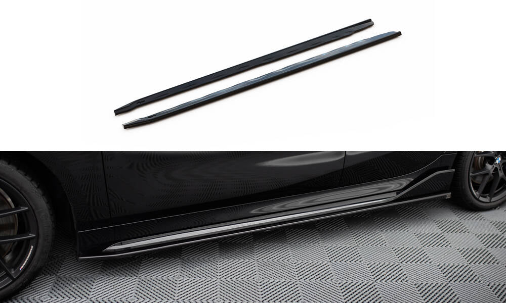 Maxton Design Street+ Seitenschweller Leisten passend für BMW M135i M-Performance F40 schwarz Hochglanz