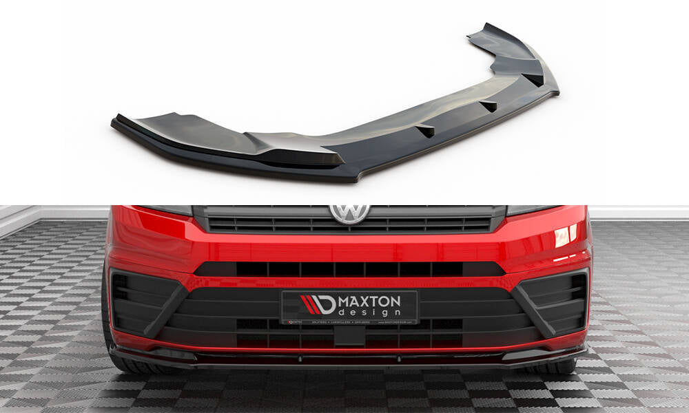 Maxton Design Street+ Spoilerlippe Front Ansatz V.1 passend für VW Crafter Mk2 schwarz Hochglanz