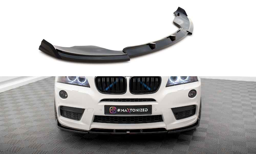 Maxton Design Street+ Spoilerlippe Front Ansatz passend für BMW X3 M-Paket F25 schwarz Hochglanz