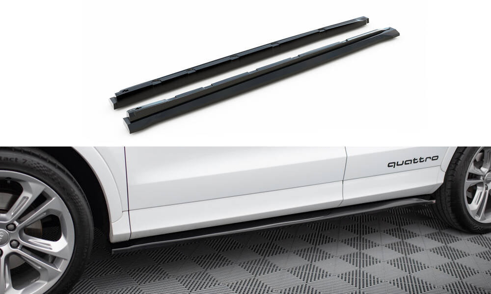 Maxton Design Street+ Seitenschweller Leisten passend für Audi Q3 S-line 8U schwarz Hochglanz
