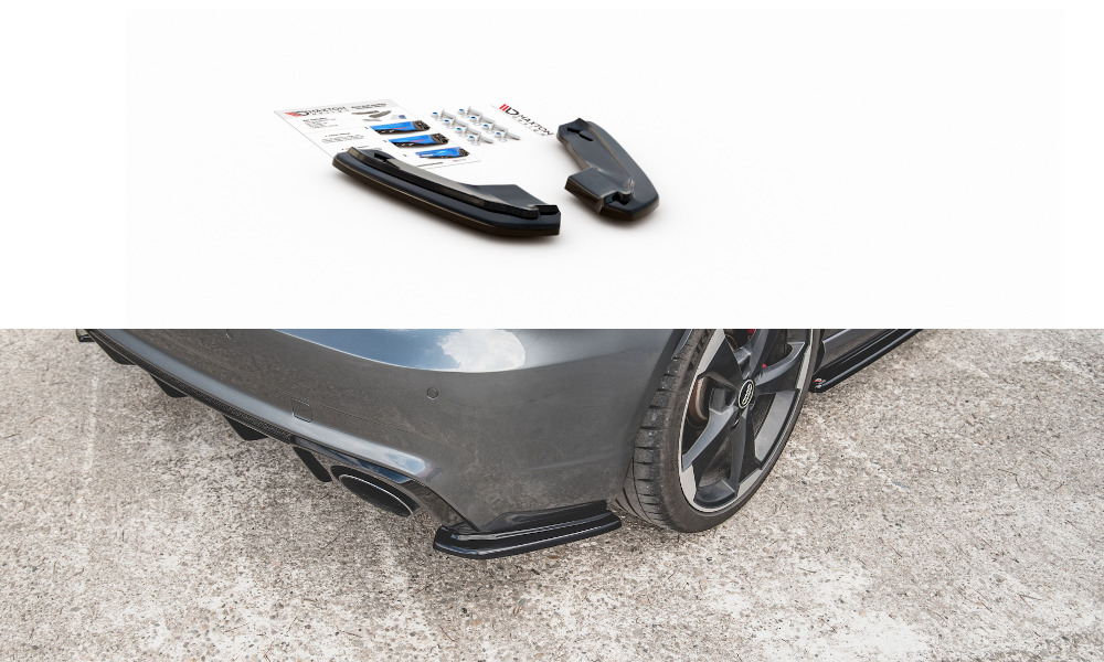 Maxton Design Heck Ansatz Flaps Diffusor V.1 passend für Audi RS3 8V Sportback schwarz Hochglanz