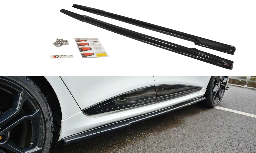 Maxton Design Street+ Seitenschweller Leisten passend für Renault Clio RS Mk4 schwarz Hochglanz