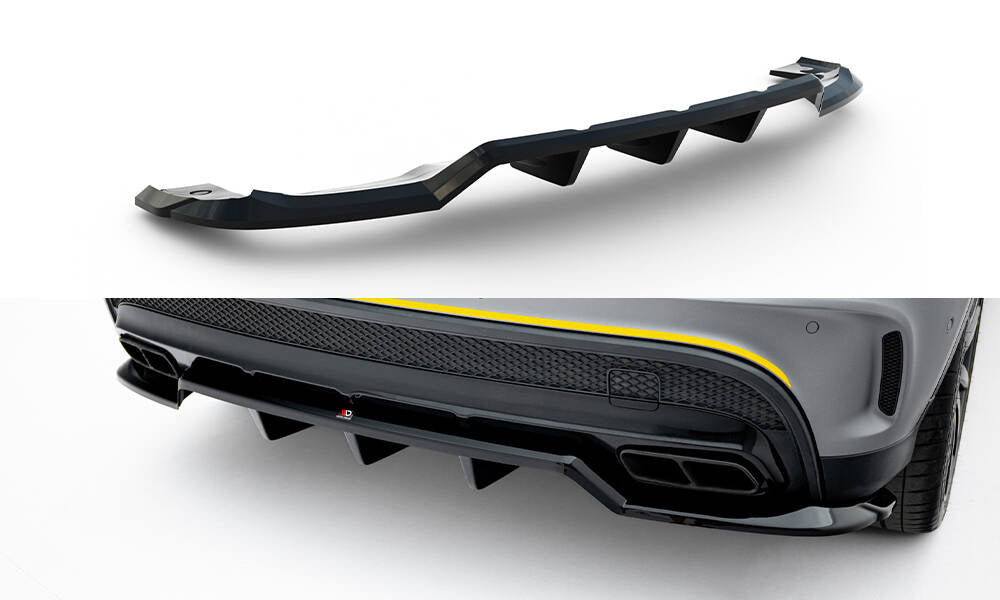 Maxton Design Street+ Mittlerer Diffusor RACE V.2 passend für Mercedes-Benz GLA 45 AMG X156 schwarz Hochglanz