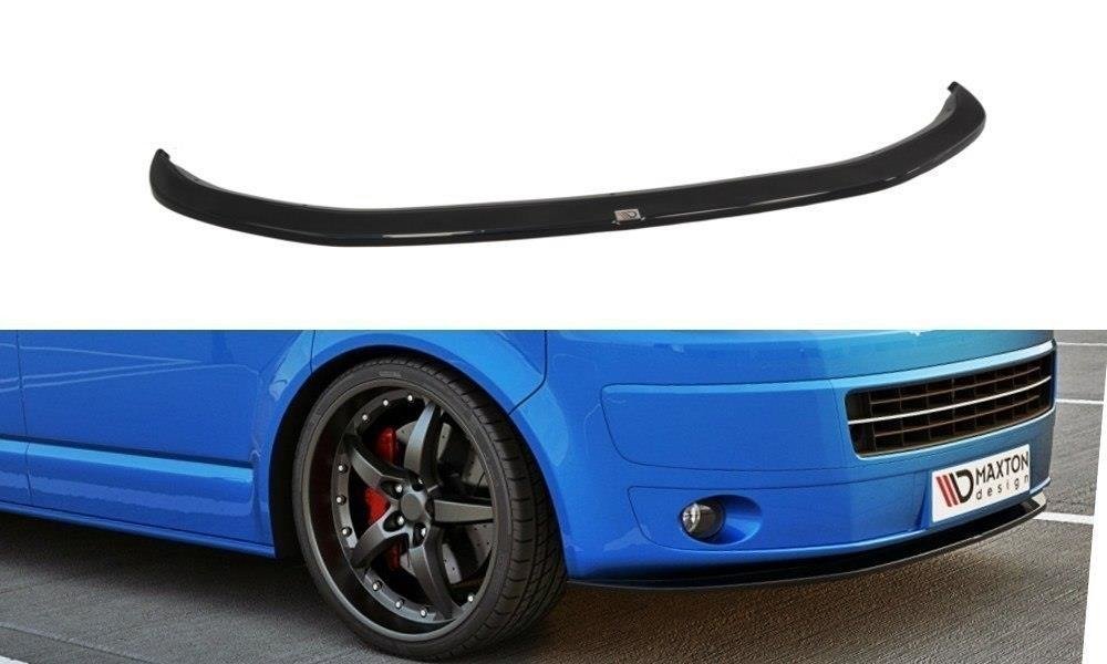 Maxton Design Street+ Spoilerlippe Front Ansatz passend für VW T5 Facelift ver.2 schwarz Hochglanz