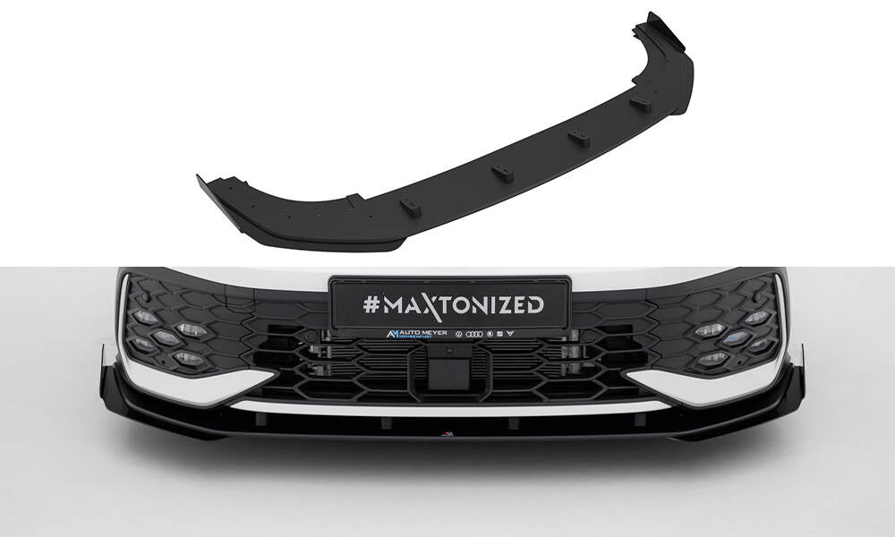 Maxton Design Street Pro Street+ Spoilerlippe Front Ansatz passend für + Flaps passend für VW Golf GTI / GTE / R-Line Mk8 Facelift schwarz Hochglanz