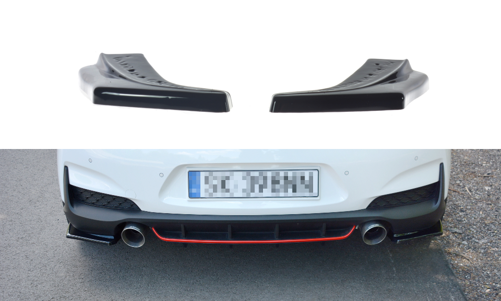 Maxton Design Heck Ansatz Flaps Diffusor passend für Hyundai I30 N Mk3 schwarz Hochglanz