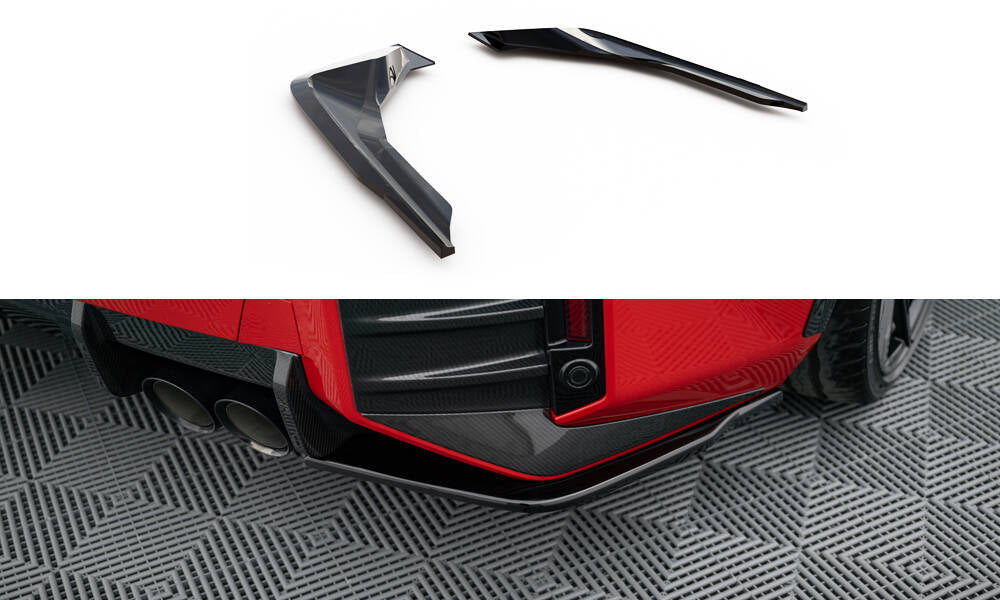 Maxton Design Heck Ansatz Flaps Diffusor passend für BMW M2 M-Performance G87 schwarz Hochglanz