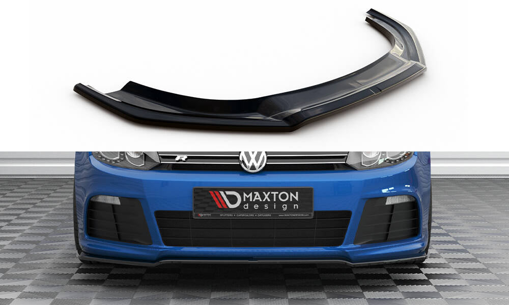 Maxton Design Street+ Spoilerlippe Front Ansatz V.2 passend für VW Golf R Mk6 schwarz Hochglanz