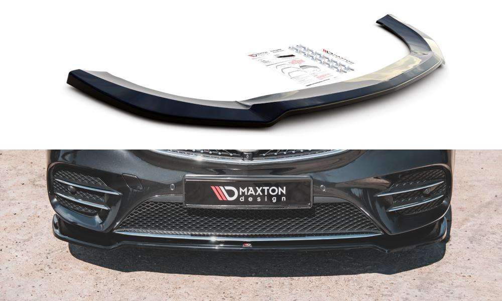 Maxton Design Street+ Spoilerlippe Front Ansatz V.4 passend für Mercedes-Benz V-Klasse AMG-Line W447 schwarz Hochglanz