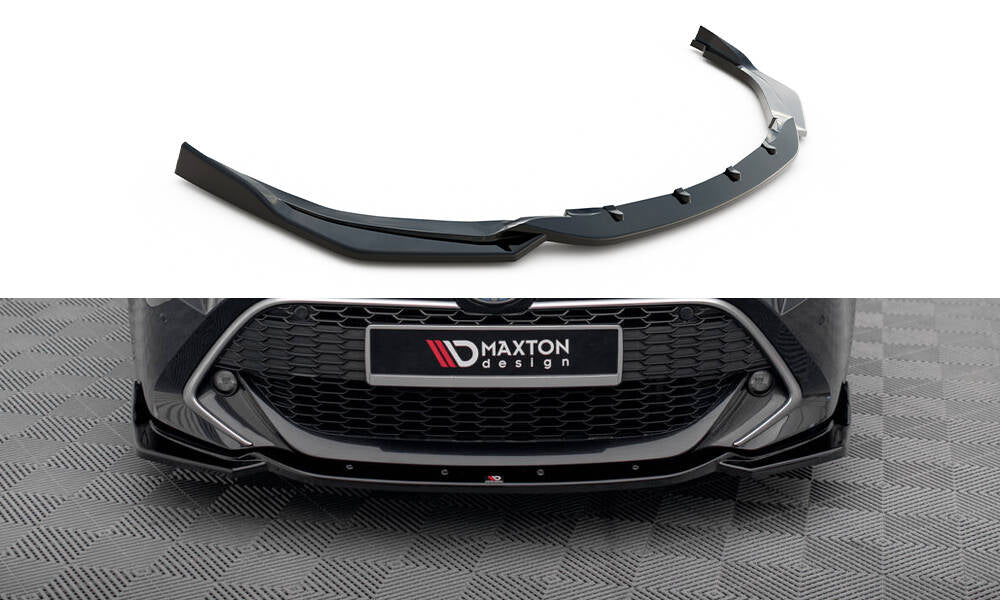 Maxton Design Street+ Spoilerlippe Front Ansatz V.2 passend für Toyota Corolla XII Touring Sports/ Hatchback schwarz Hochglanz
