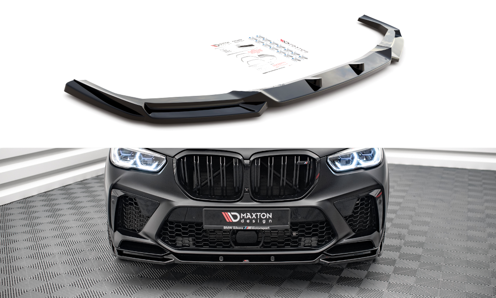 Maxton Design Street+ Spoilerlippe Front Ansatz V.2 passend für BMW X5M F95 schwarz Hochglanz