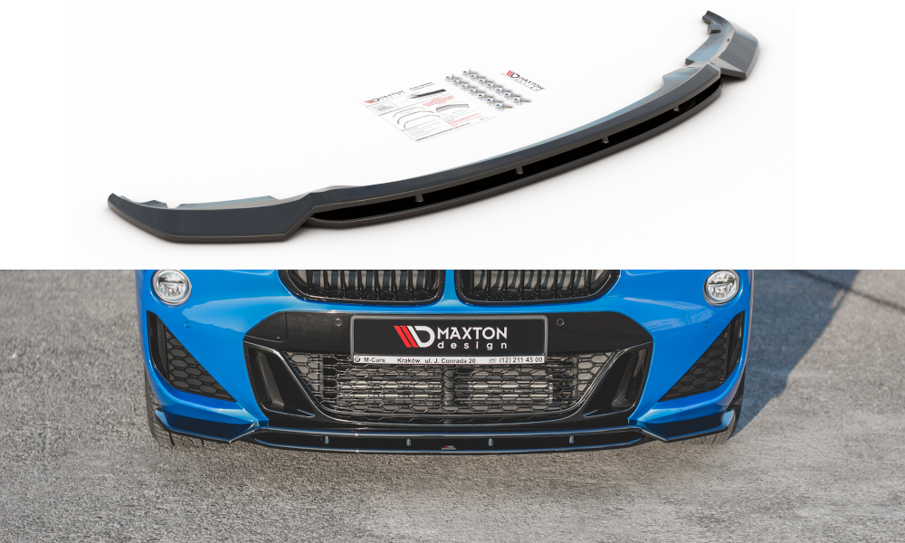 Maxton Design Street+ Spoilerlippe Front Ansatz passend für BMW X2 F39 M-Paket schwarz Hochglanz