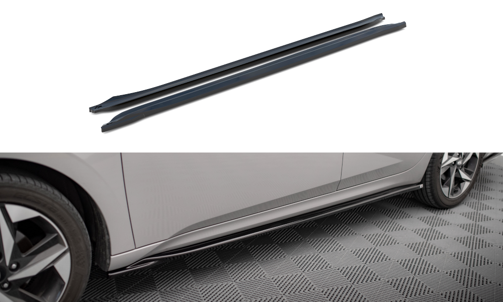 Maxton Design Street+ Seitenschweller Leisten passend für Hyundai Elantra Mk7 schwarz Hochglanz
