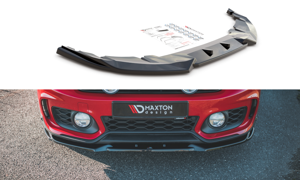 Maxton Design Street+ Spoilerlippe Front Ansatz V.1 passend für Mini Countryman Mk2 F60 JCW schwarz Hochglanz
