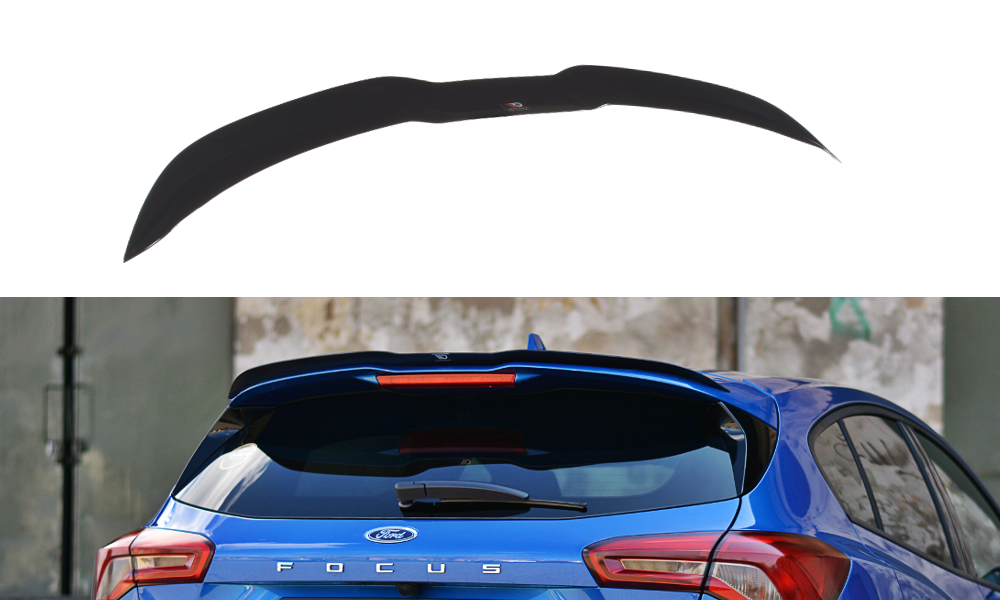 Maxton Design Spoiler CAP V.1 passend für Ford Focus Hatchback ST-Line Mk4 schwarz Hochglanz
