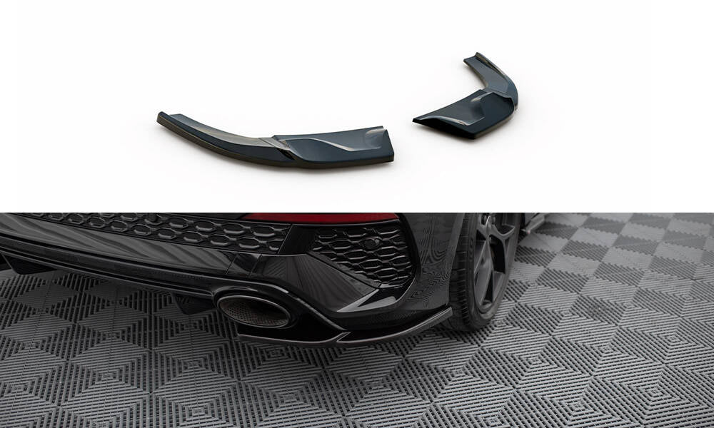 Maxton Design Heck Ansatz Flaps Diffusor V.1 passend für Audi RS3 Sportback 8Y schwarz Hochglanz