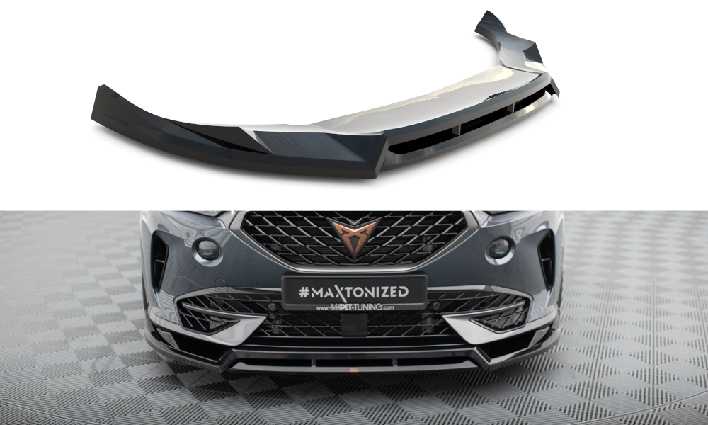Maxton Design Street+ Spoilerlippe Front Ansatz V.4 passend für Cupra Formentor Mk1 schwarz Hochglanz