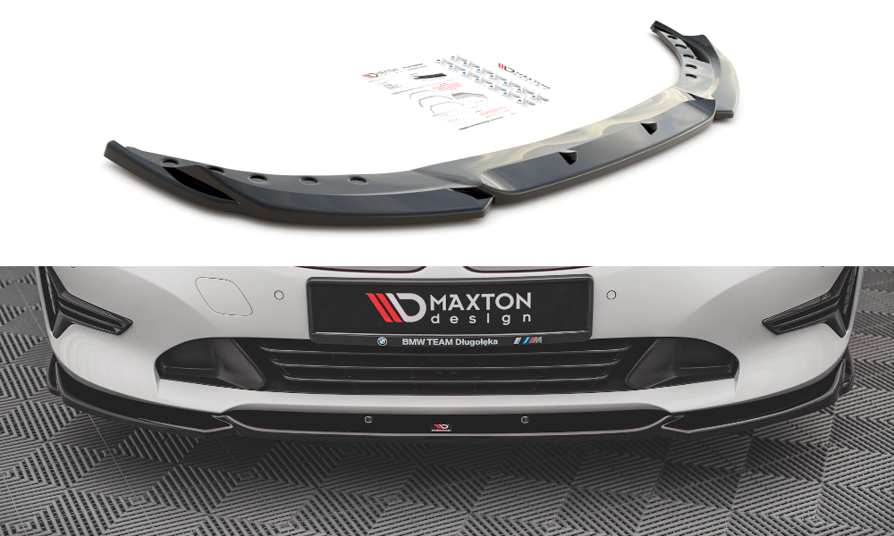 Maxton Design Street+ Spoilerlippe Front Ansatz V.2 passend für BMW 3er G20 / G21 schwarz Hochglanz