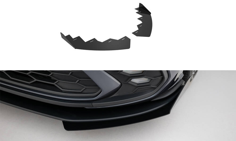 Maxton Design Front Stoßstange Flaps passend für VW Polo GTI Mk6 Facelift schwarz Hochglanz