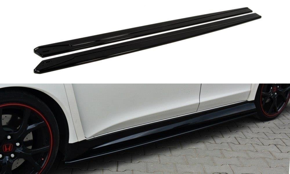 Maxton Design Street+ Seitenschweller Leisten passend für HONDA CIVIC IX TYPE R schwarz Hochglanz