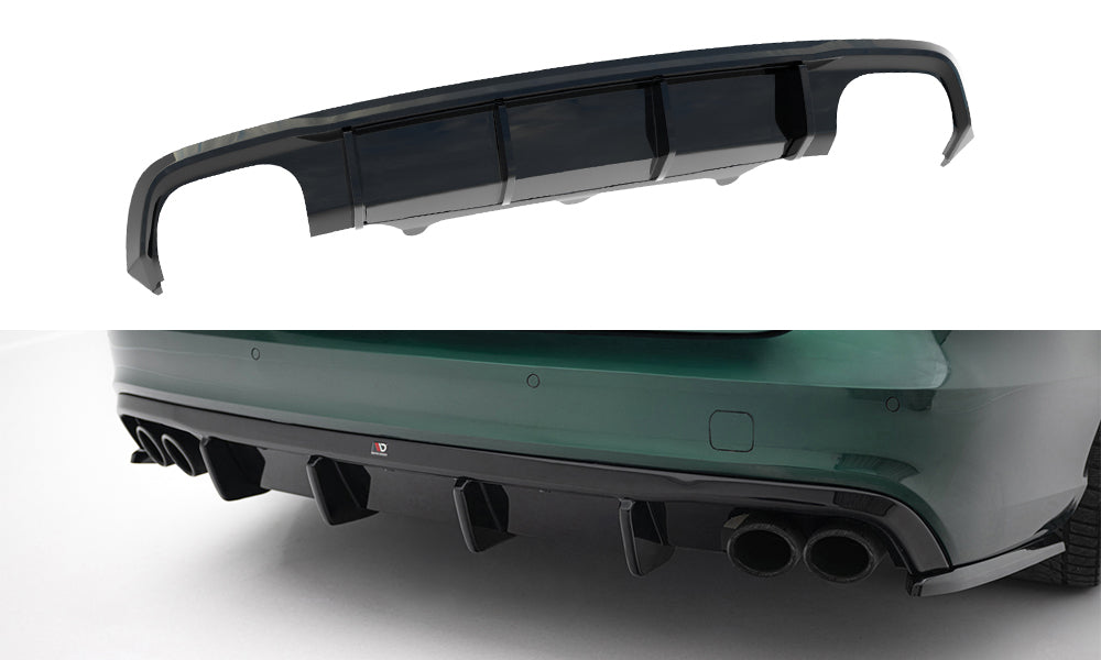 Maxton Design Diffusor Heck Ansatz passend für Audi S6 Avant C7 schwarz Hochglanz