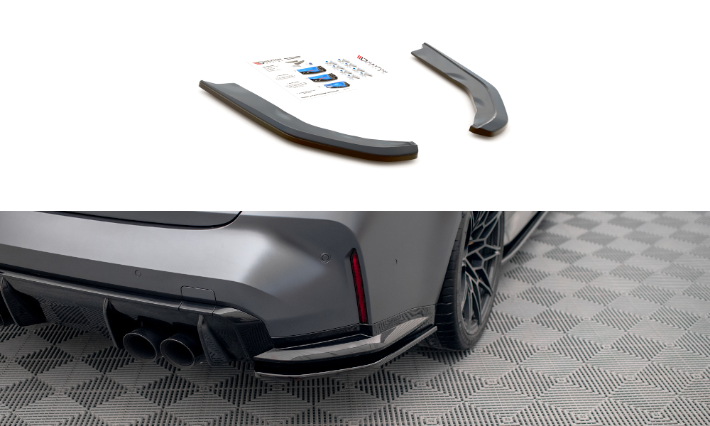 Maxton Design Heck Ansatz Flaps Diffusor V.1 passend für BMW M3 Limousine / Touring G80 / G81 schwarz Hochglanz