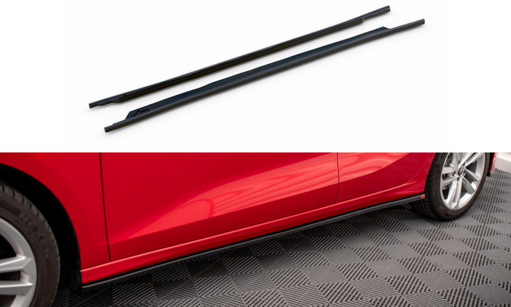 Maxton Design Seitenschweller Ansatz für Audi A3 8Y Carbon Look