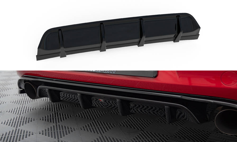 Maxton Design Diffusor Heck Ansatz passend für VW GOLF Mk7 GTI CLUBSPORT schwarz Hochglanz