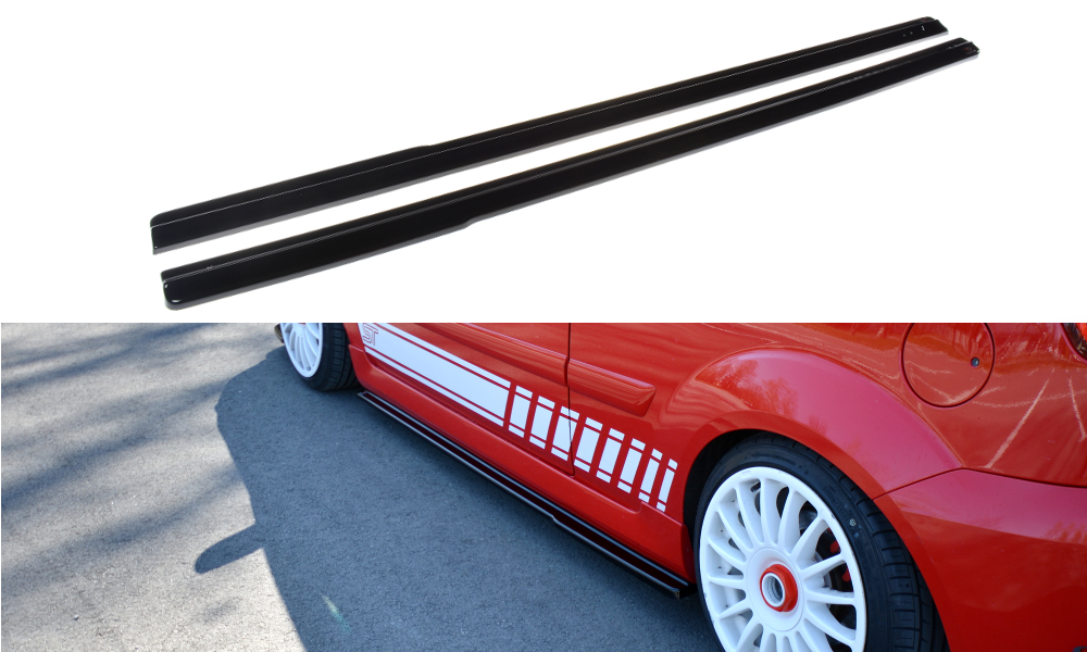 Maxton Design Street+ Seitenschweller Leisten passend für Ford Fiesta ST Mk6 schwarz Hochglanz