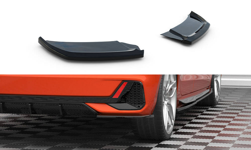 Maxton Design Heck Ansatz Flaps Diffusor V.2 passend für Audi A1 S-Line GB schwarz Hochglanz