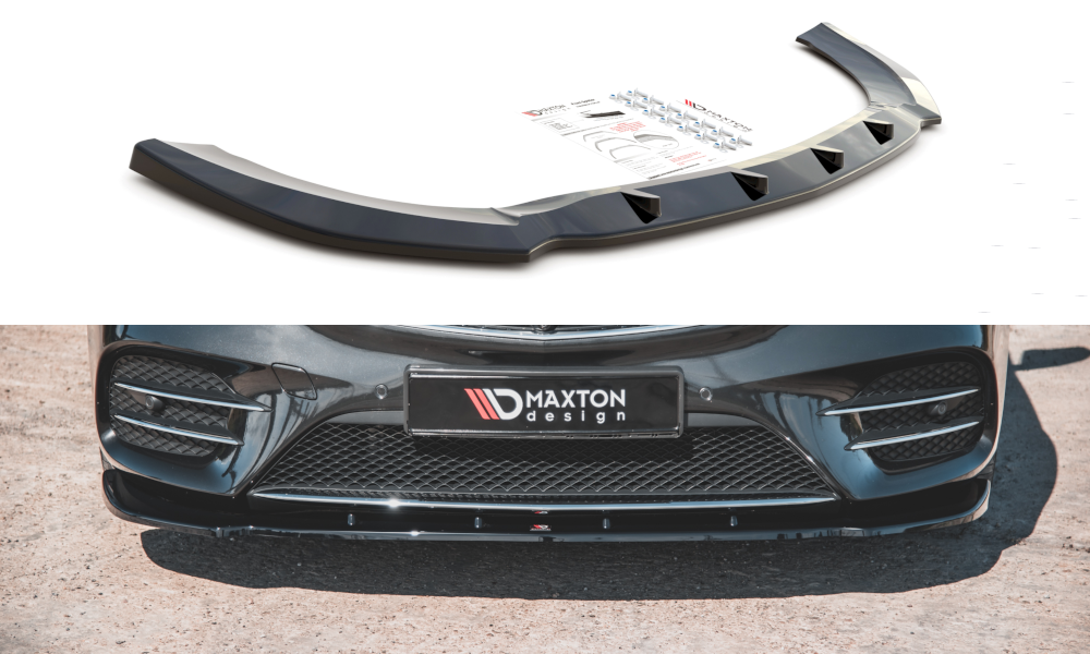 Maxton Design Street+ Spoilerlippe Front Ansatz V.2 passend für Mercedes-Benz V-Klasse AMG-Line W447 schwarz Hochglanz