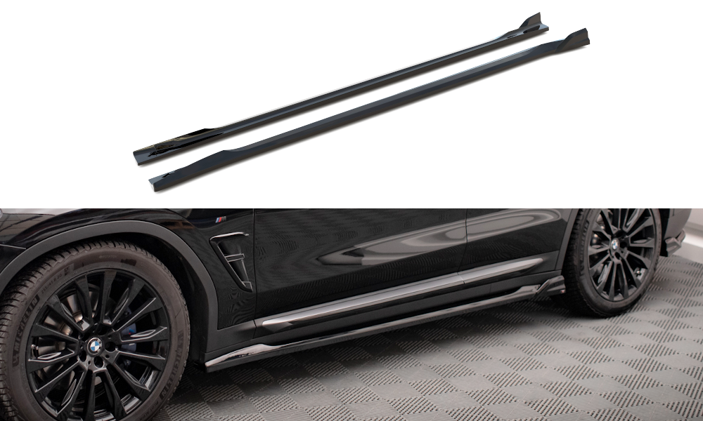 Maxton Design Street+ Seitenschweller Leisten passend für BMW X3 G01 schwarz Hochglanz