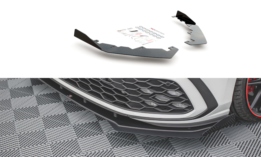 Maxton Design Flaps VW Golf GTI / GTE / GTD / R-Line Mk8 schwarz Hochglanz für Volkswagen Golf Mk8