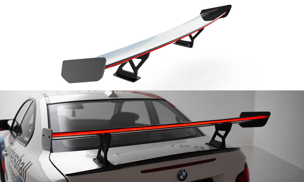 Maxton Design Carbon Spoiler With Internal Brackets Uprights V.2 + LED BMW 1er M E82 für BMW M1 E82