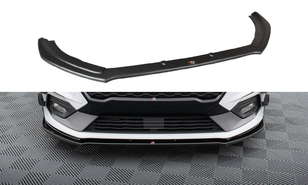 Maxton Design Street+ Spoilerlippe Front Ansatz V.2 passend für Ford Fiesta Mk8 ST / ST-Line schwarz Hochglanz