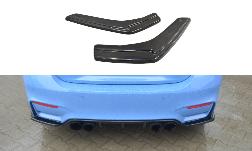 Maxton Design Heck Ansatz Flaps Diffusor V.1 passend für BMW M4 F82 schwarz Hochglanz