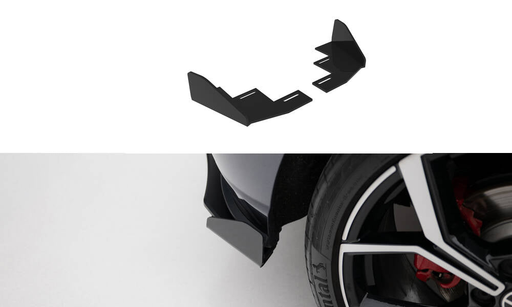 Maxton Design Hintere Seiten Flaps passend für VW Polo GTI Mk6 Facelift schwarz Hochglanz