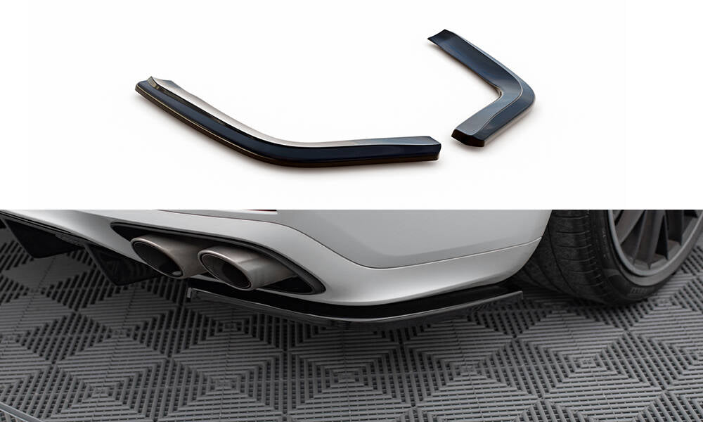 Maxton Design Heck Ansatz Flaps Diffusor passend für Porsche Panamera GTS 971 schwarz Hochglanz