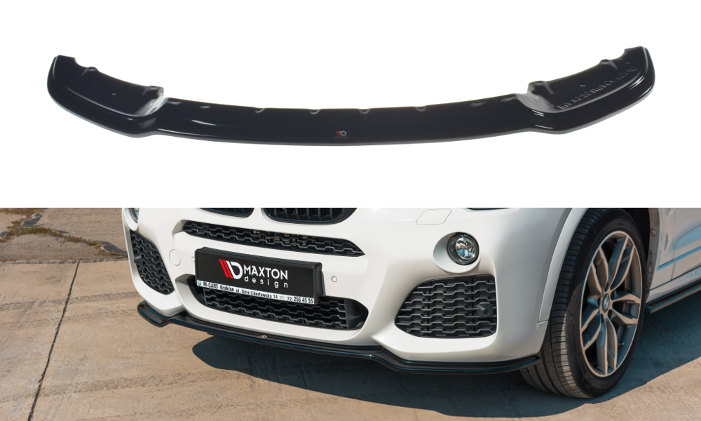 Maxton Design Street+ Spoilerlippe Front Ansatz passend für BMW X3 M-Paket F25 Facelift schwarz Hochglanz