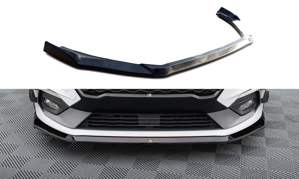 Maxton Design Street+ Spoilerlippe Front Ansatz V.5 passend für Ford Fiesta Mk8 ST / ST-Line schwarz Hochglanz