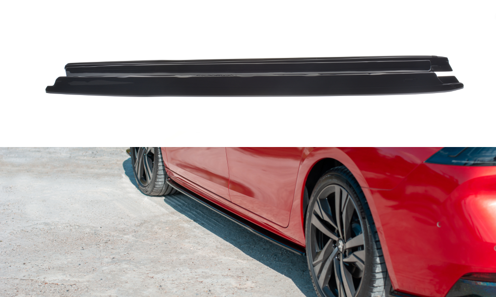 Maxton Design Street+ Seitenschweller Leisten passend für Peugeot 508 Mk2 schwarz Hochglanz