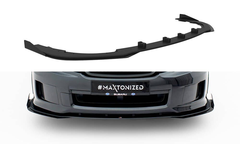 Maxton Design Street Pro Street+ Spoilerlippe Front Ansatz + Flaps passend für Subaru Impreza WRX STI Mk3 Facelift schwarz Hochglanz