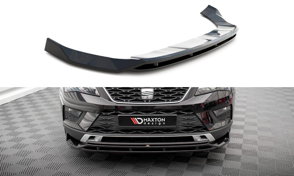 Maxton Design Street+ Spoilerlippe Front Ansatz passend für Seat Ateca Mk1 schwarz Hochglanz