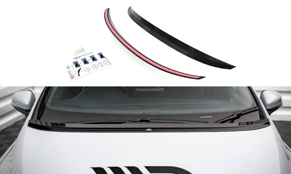 Maxton Design Verlängerung motorhaube Ford Fiesta Standard/ ST-Line/ ST schwarz Hochglanz für Ford Fiesta Standard