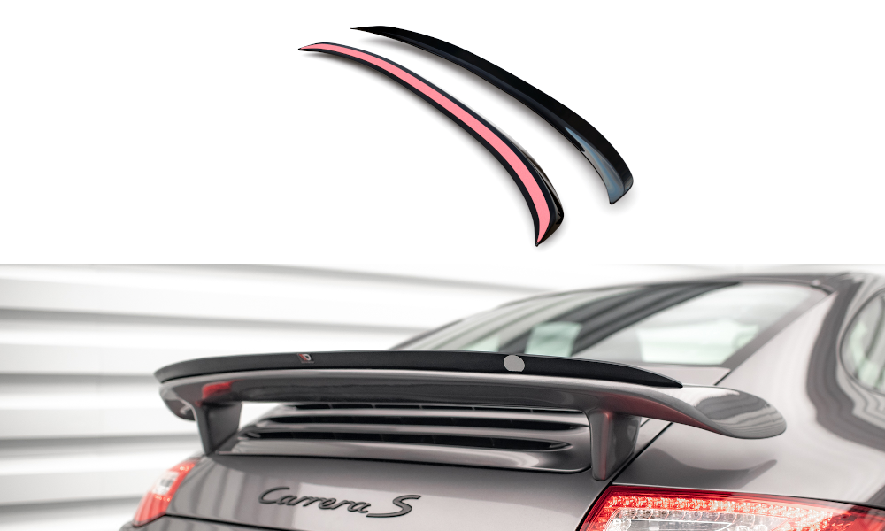 Maxton Design Spoiler CAP passend für Porsche 911 Carrera / Carrera GTS 997 Facelift schwarz Hochglanz
