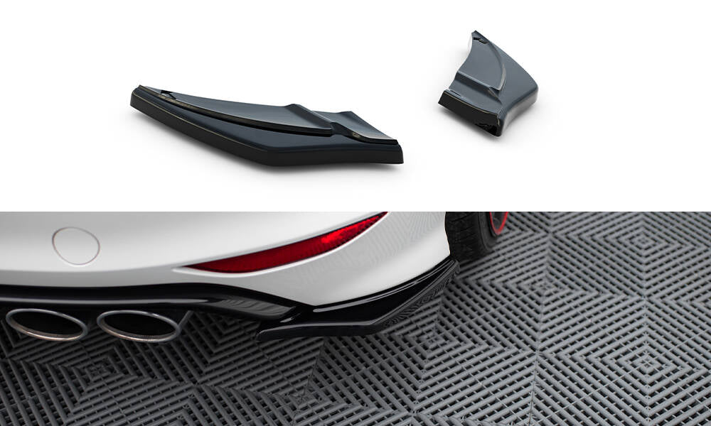 Maxton Design Heck Ansatz Flaps Diffusor passend für v.2 VW GOLF 7 R schwarz Hochglanz