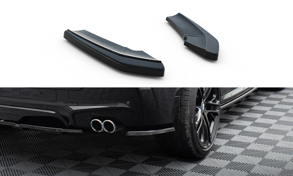 Maxton Design Heck Ansatz Flaps Diffusor passend für BMW X4 M Paket schwarz Hochglanz