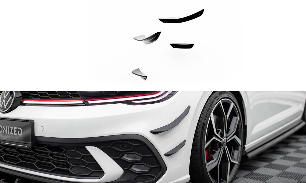 Maxton Design Stoßstangen Flaps Wings vorne Canards passend für VW Polo GTI Mk6 Facelift