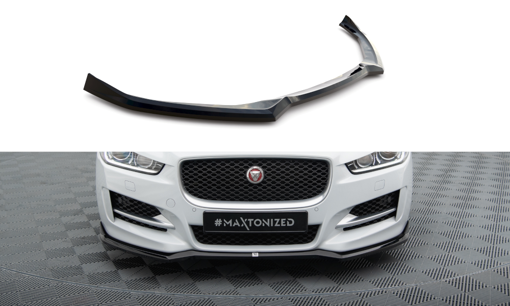 Maxton Design Street+ Spoilerlippe Front Ansatz V.1 passend für Jaguar XE R-Sport X760 schwarz Hochglanz